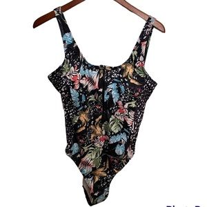 Ocean Pacific OP Women’s Size L Large Zip front One piece Swimsuit- NWT